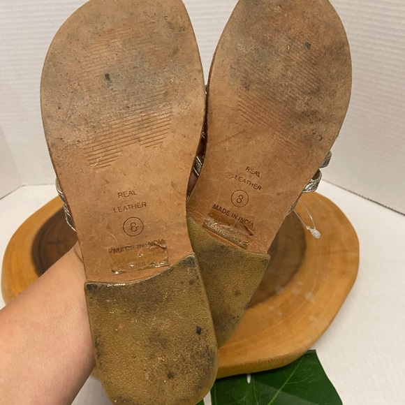 Matisse Gold Leather Caged a multi Strap Sandals - Picture 3 of 5